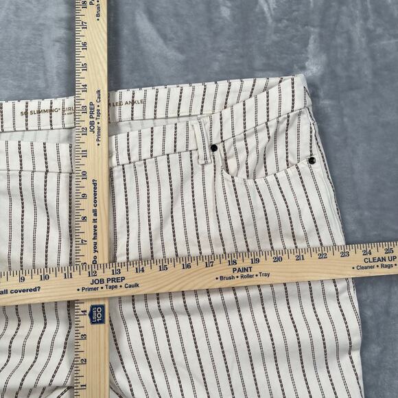 Chico's Jeans Womens 4R / US 20 So Slimming Textured Stripe Girlfriend Ankle - Picture 8 of 16